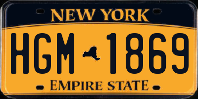 NY license plate HGM1869