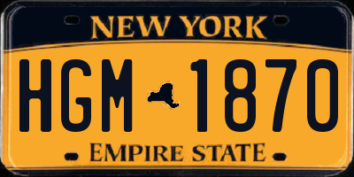 NY license plate HGM1870