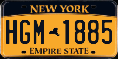 NY license plate HGM1885