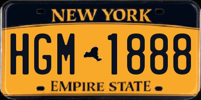 NY license plate HGM1888