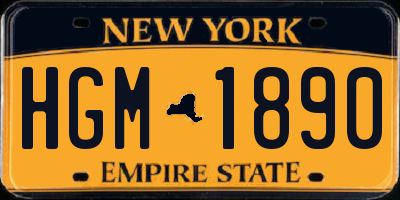 NY license plate HGM1890