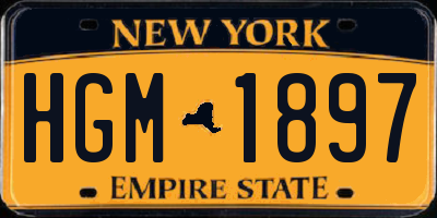 NY license plate HGM1897