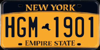 NY license plate HGM1901