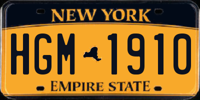 NY license plate HGM1910