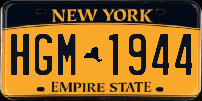 NY license plate HGM1944