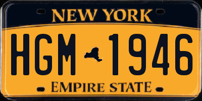 NY license plate HGM1946