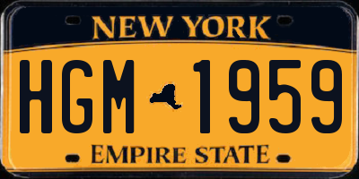 NY license plate HGM1959
