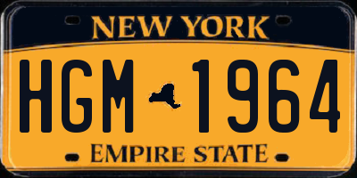 NY license plate HGM1964