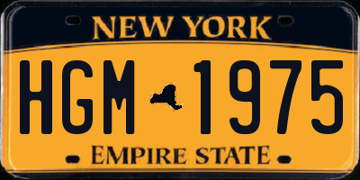 NY license plate HGM1975