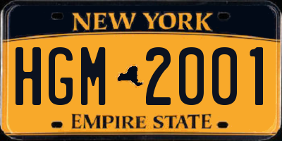 NY license plate HGM2001