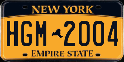 NY license plate HGM2004