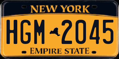 NY license plate HGM2045