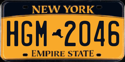 NY license plate HGM2046