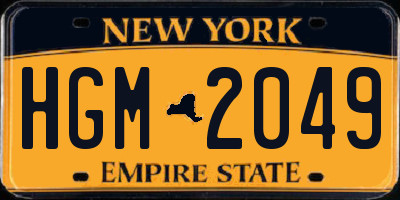 NY license plate HGM2049