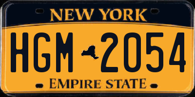 NY license plate HGM2054
