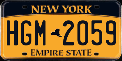 NY license plate HGM2059