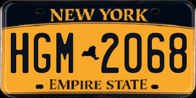 NY license plate HGM2068