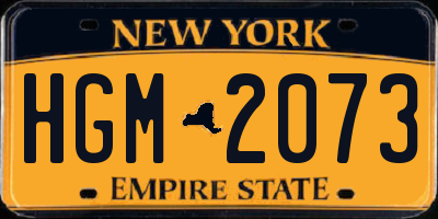 NY license plate HGM2073