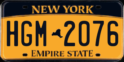 NY license plate HGM2076