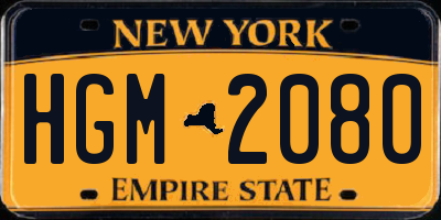 NY license plate HGM2080