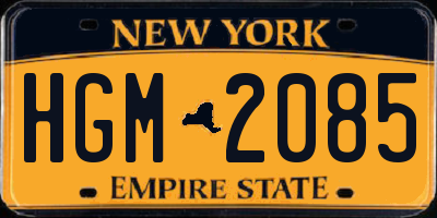 NY license plate HGM2085