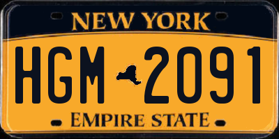 NY license plate HGM2091