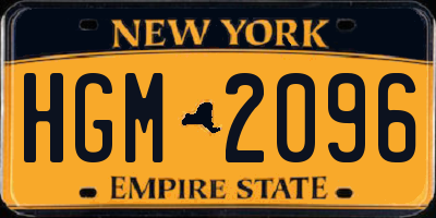 NY license plate HGM2096