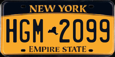NY license plate HGM2099