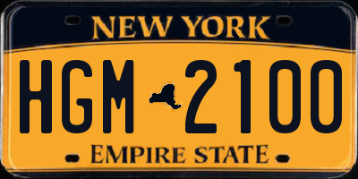 NY license plate HGM2100