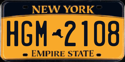 NY license plate HGM2108