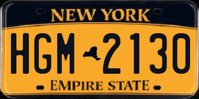 NY license plate HGM2130