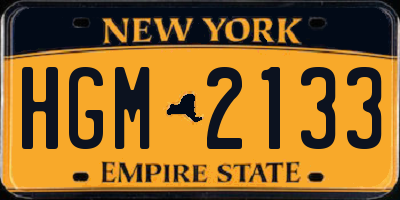 NY license plate HGM2133