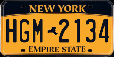 NY license plate HGM2134