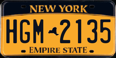 NY license plate HGM2135