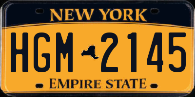 NY license plate HGM2145