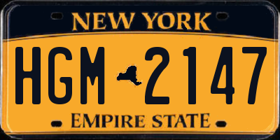 NY license plate HGM2147