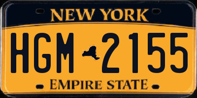 NY license plate HGM2155