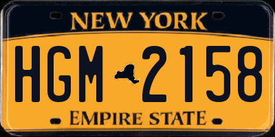 NY license plate HGM2158