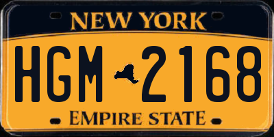 NY license plate HGM2168