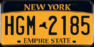 NY license plate HGM2185
