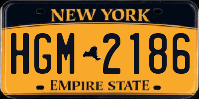 NY license plate HGM2186