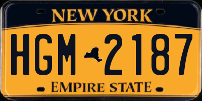 NY license plate HGM2187
