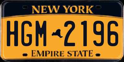 NY license plate HGM2196