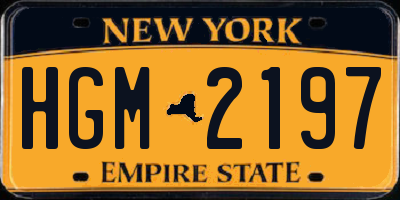 NY license plate HGM2197
