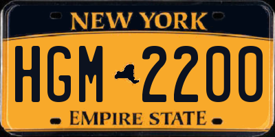 NY license plate HGM2200