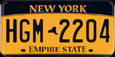 NY license plate HGM2204