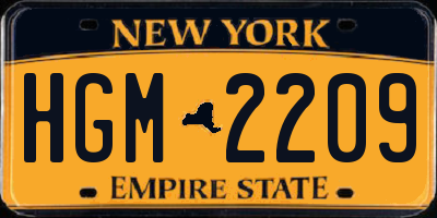 NY license plate HGM2209