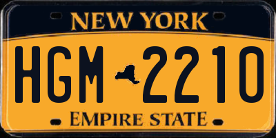 NY license plate HGM2210