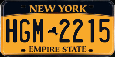 NY license plate HGM2215