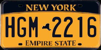 NY license plate HGM2216